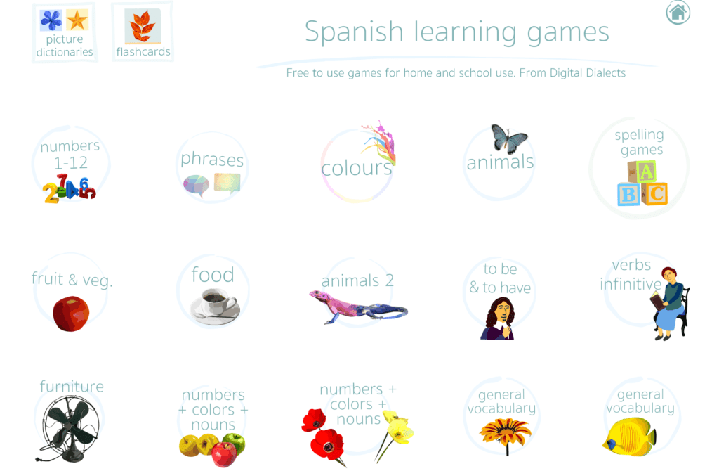 FREE Spanish Distance Learning Categories Game. Juego Gratis en español.