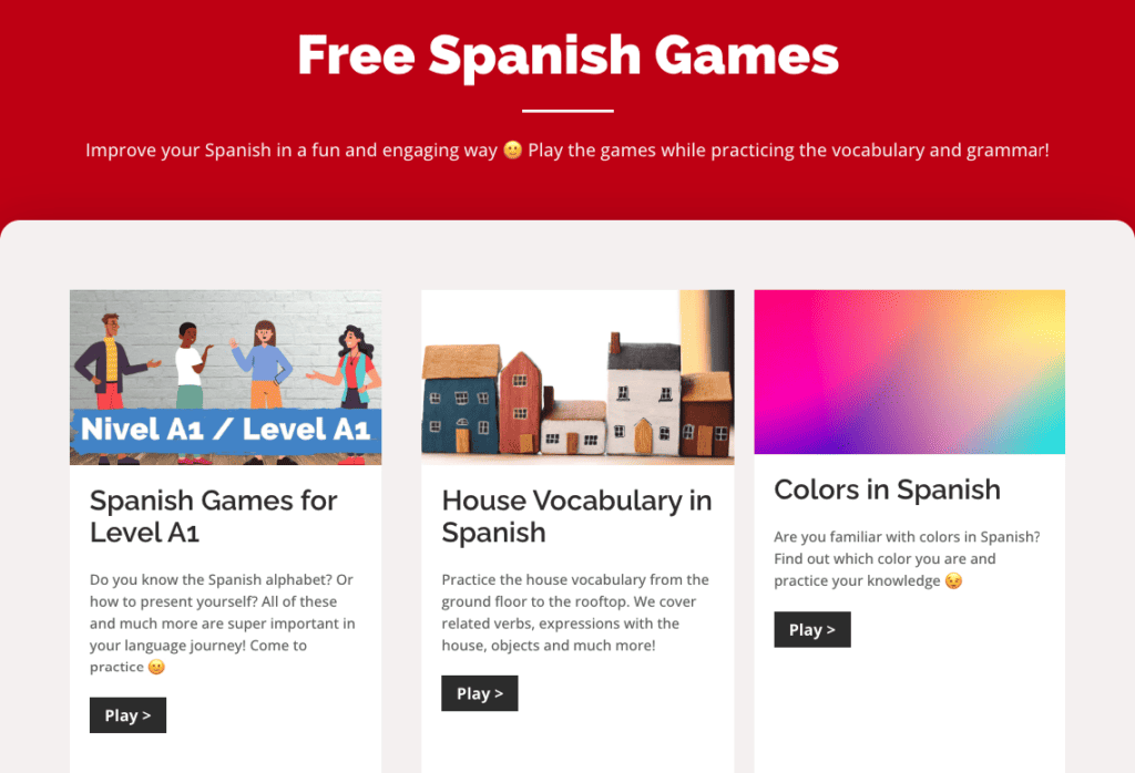 FREE Spanish Distance Learning Categories Game. Juego Gratis en español.