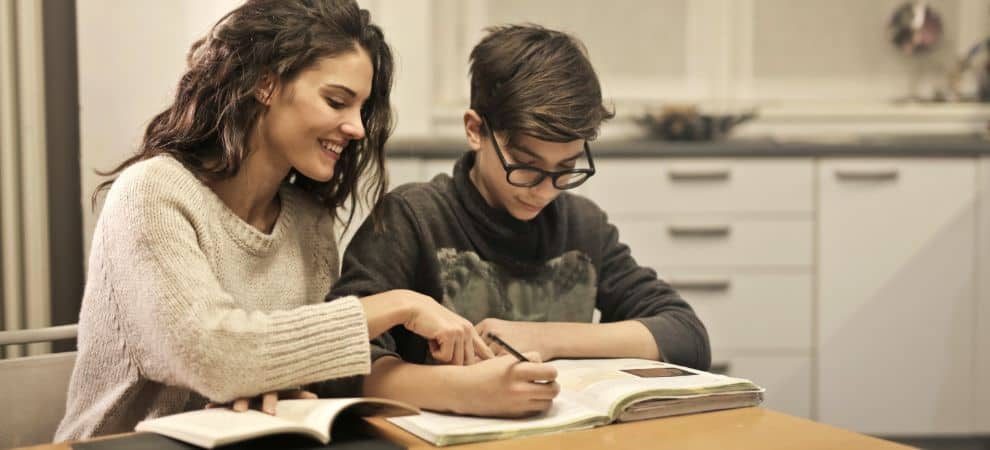 Mom reading spanish books for kids